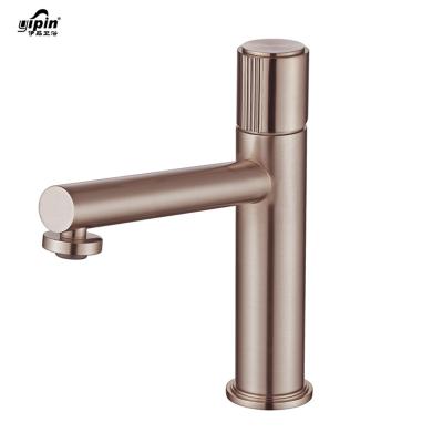 China Faucets Faucet Guangdong Single Hole Metered Water Tap For Bathroom Deck Mount Faucet Tap Rose Gold Faucet Mixer Bathroom for sale