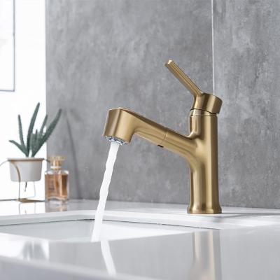 China Metered Faucets Factory Directly To Supply Deck Mounted Faucet Mixer Pull Out Cold Gold Basin Faucets/Hot Mixer Tap for sale