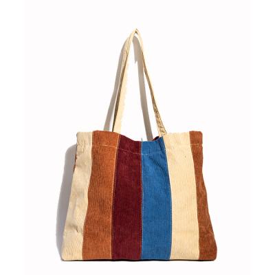 China Tote Bag Nylon Material Waterproof and Scratch Striped Multicolored Quills PORTABLE Resistant Tote Bag for sale