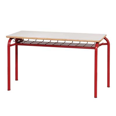 China Modern Movable Used Double Student School Kids Study Desk And Chair For Secondary School for sale