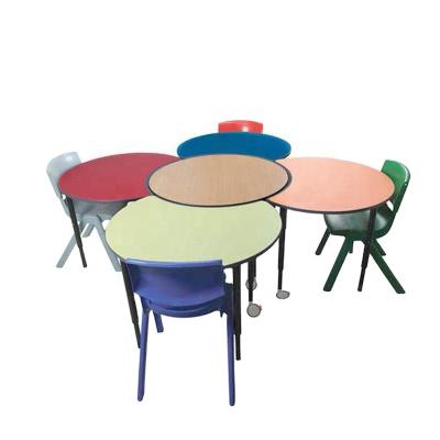 China Modern primary school desk and chair set school furniture primary desk and round chair table for sale