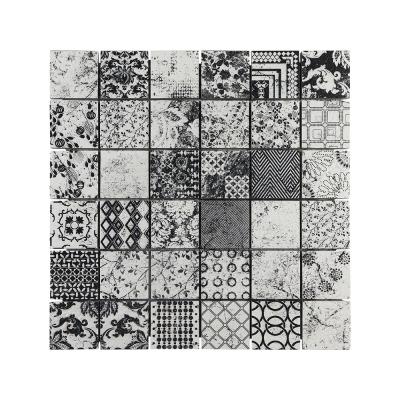 China China Inkjet Picture Of Parquet Painting Small Square Stone Mosaic Slabs for sale