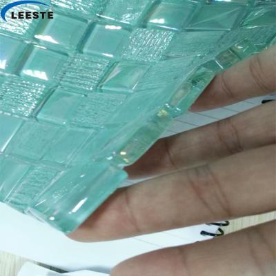 China Parquet interior wall mesh crystal glass decorative shaped backing mosaic slab for sale