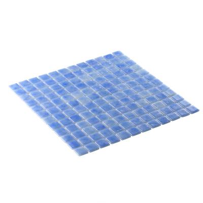 China Professional Flooring Decorative Flooring Mosaic Tile Dark Blue Glass Pool Thickness China Manufacturer Glass Mosaic Slab for sale