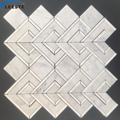 China Luxury Interior Wall Slab Parquet Mosaic Tile New Waterjet Mosaic Design for sale