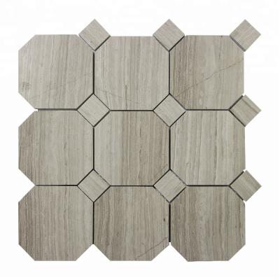 China Parquet Century Mosaic Mixed Colors Moden Polished Square Octagon Mosaic Slab For Bathroom for sale