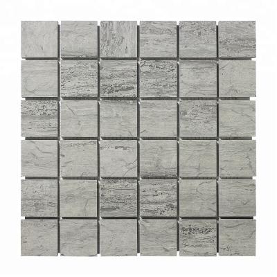 China Best Quality Interior Tiles Home Decor Mosaic Tiles 2X2 Inch Square Marble Blue Wood Polished Mosaic for sale