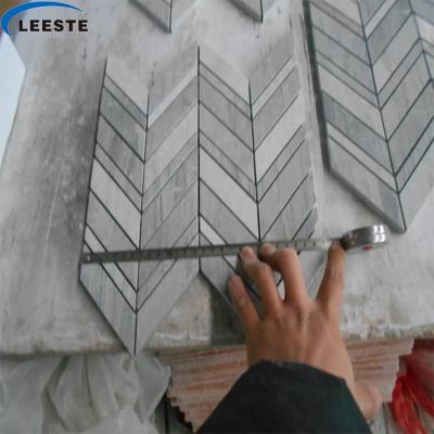 China Chinese Style Cheapest Marble Mosaic Honed Face Polished Finish Blue Wood Marble Mosaic For Project And Wholesale for sale