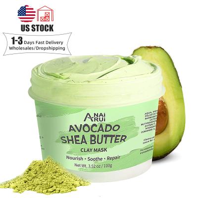 China Firming Avocado Shea Butter Green Tea Clay Facial Mask with Nourishing Matcha, Aloe and Cucumber Calming and Purifying Skin Care Mask for sale