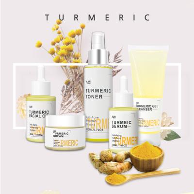 China Organic Turmeric Skin Care Set Acne Anti Whitening Turmeric Root Cream Face Care Private Label Skin Care for sale