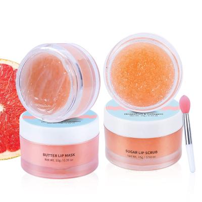 China Moisturize in Grapefruit and Collagen Stock Lip Care Kit with Lip Sleep Mask and Sugar Lip Scrub for Moisturizer for sale