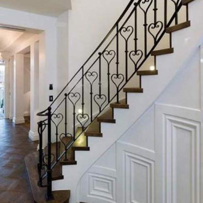 China Modern Modern Iron Railing Designs Interior Stair Railings Decorative Wrought Iron Metal Columns for sale