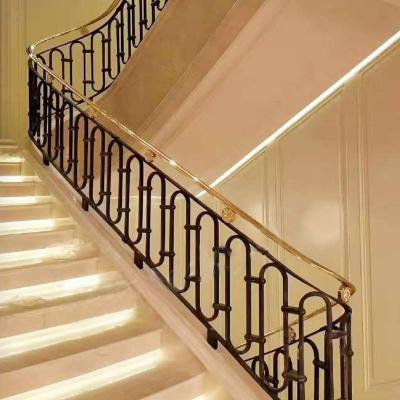 China Traditional Indoor Wrought Iron Stair Railing Design Bracket for sale