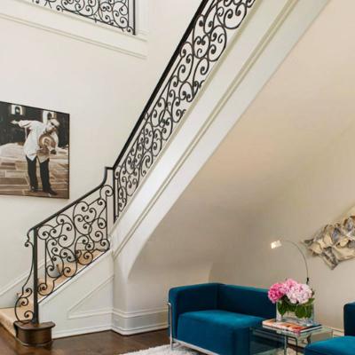 China Traditional single wrought iron railing/wrought iron stair railing interior design/stair railing for sale