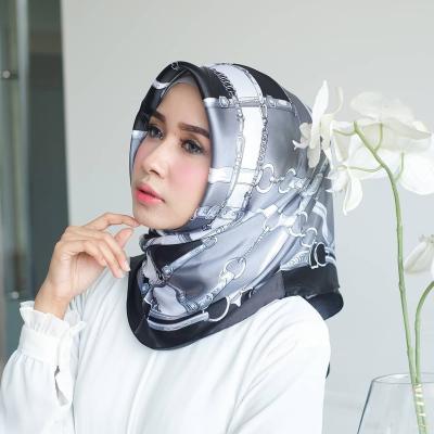 China High Quality Printed Tudung Silk Satin From Indonesia Malaysia Soft Women Hijab Scarf Supplier for sale