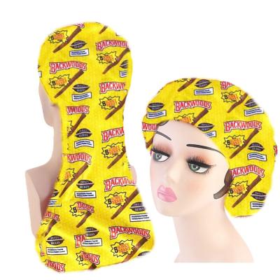 China Wholesale custom brand name luxury satin designer logo silk backwood cowls and durags BAD-01 for sale