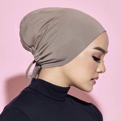 China Wholesale Chiffon Women Underscarf Tank Top Cotton Under Hood Under Tube Turban Muslim Hijab Hat for sale