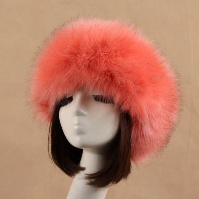 China 2021 Fashion Winter Fashion Women Hat Wholesale High Quality Pink Fox Fur Headband for sale