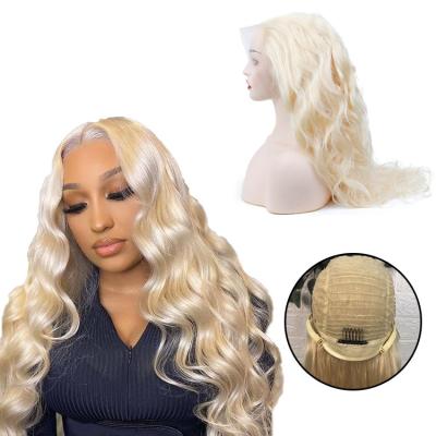 China Body Wave 150% Density 13*4 HD 613 Blonde Virgin Hair Wig Natural 100% Transparent Color Women Lace Front Wigs for sale