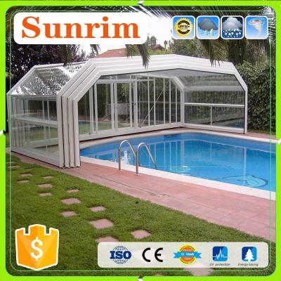 China Family&Business Use Automatic Telescopic Swimming Pool Enclosures/Pool Cover for sale