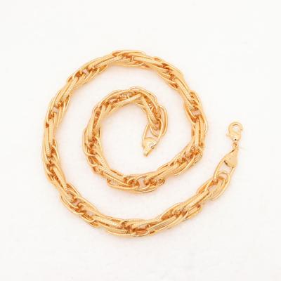 China Simple Fashion Plain 24k 18k Gold Plating Twist Chain Necklaces Hip Hop Jewelry cm Wide Accessories Making Necklace for sale