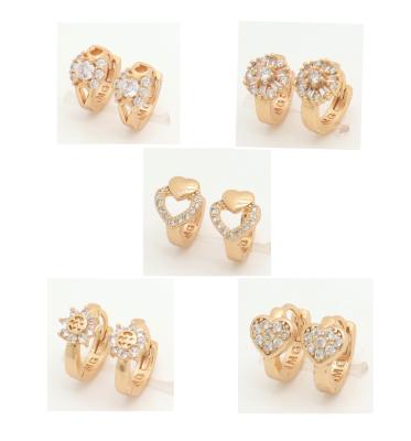 China Fashion Hot Selling 18k Gold Plated Colorful White Zircon Gemstone Stud Earrings For Women for sale