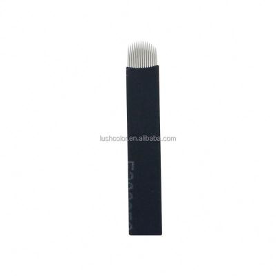 China Hot Sale Permanent #18 U Shape Sterile Tattoo Black Blades Cheap Eyebrow Embroidery Needle for sale