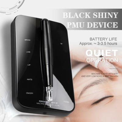 China OEM/ODM Digital Microblading Tattoo Eyebrow Machine Permanent Shiny Black Yard Radio Permanent Makeup Machine Kit for sale