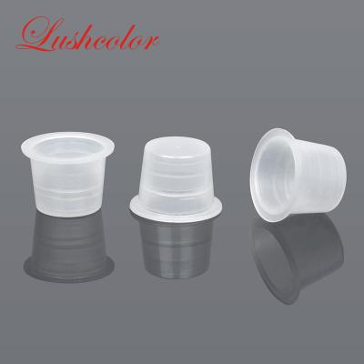 China Lushcolor Tattoo Makeup Accessories Disposable Permanent Transparent Tattoo Ink Cup Disposable Durable Plastic Cup for sale