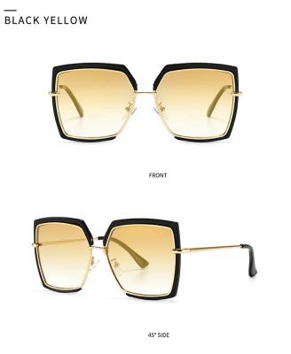 China Sunglasses Famous Brands 2021 Luxury Metal High Quality Designer Big Frame Fashion Polarized Sun Glasses for sale