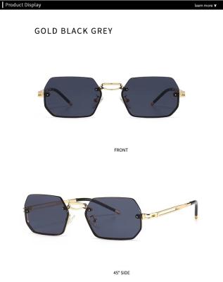 China High quality custom wholesale unique diamond metal retro rectangular sunglasses for women for sale