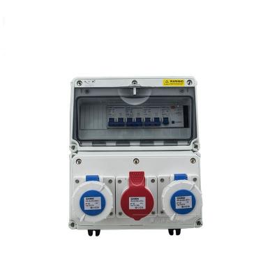 China 1p 2p 3p 10A 32A Socket Power Distribution Industrial Box Combined Plastic Box for sale