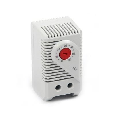 China Small KTO011 adjustable bimetal mechanical temperature controller mini cuboid industrial thermostat 0 to 60 degrees for sale