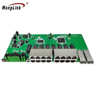 China 24/48V Power POE IN and Support Wanglink Wholesale POE vlan Flip POE Switch 16Port Ethernet 10/100/1000Mbps+2*1.25G SFP Slot PCBA for sale