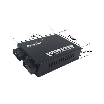 China SM to MM Converter Single Fiber Ethernet Single Mode Ethernet Wanglink 10/100/1000M SM to Dual Multi Mode Fiber Media Converter for sale