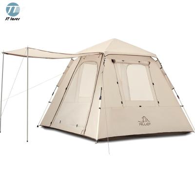 China Diagonal Bracing Type Four-sided Outdoor Folding Picnic Tent Portable Full Automatic Picnic Park Outdoor Camping Rain And Sun Protection for sale