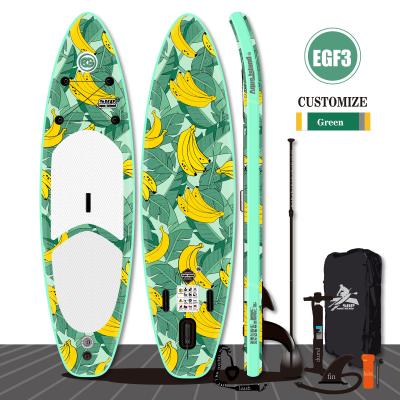 China Unisex Surfboard Comic Fruit SUP Inflatable Pulp Banana Paddle Board Newbie Paddle for sale