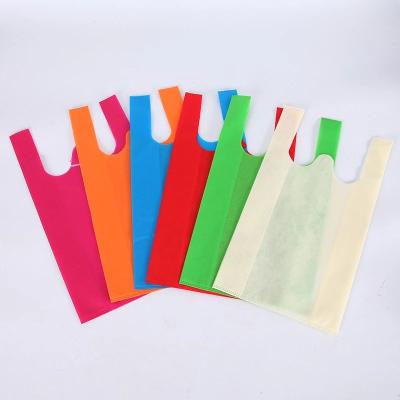 China Factory Cheap Nonwoven Eco-friendly T-shirt Bag Directly For Supermarket for sale