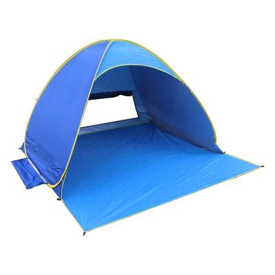 China Extended type camping tent quick-opening eight-character tent beach tent breathable mesh back for easy carrying for sale