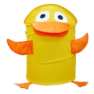 China CLASSIC Hot Sale Cartoon Duck Cute Baby Girls Boys Polyester Fabric Easy Pop Up Foldable Storage Basket for sale