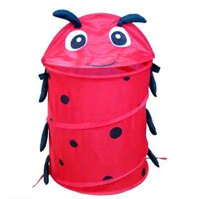 China OEM CLASSIC Custom Cartoon Wire Cloth Basket Storage Animal Foldable Bathroom Clothes Wash Room Storage Basket for sale