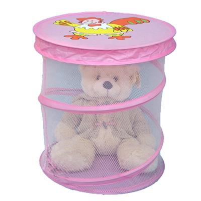 China CLASSIC Hot Sale Cartoon Wholesale Custom Images Printed Pop Up Net Mesh Foldable Baby Toy Laundry Hamper With Cover for sale