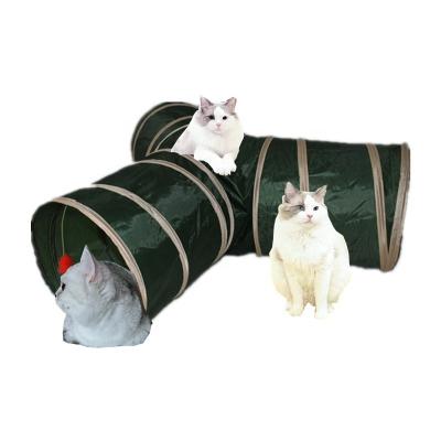 China Viable Wholesale Cats Playing Tunnel 3 Ways Polyester Pet Toy Cats Tube Bed Dog Tunnel for sale