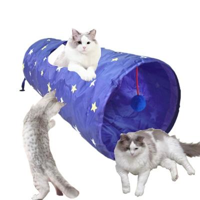 China One Way Funny Pet Cat Tunnel 3 Holes Play Fold Folding Kitten Toys Puppy Ferrets Tubes Balls for sale