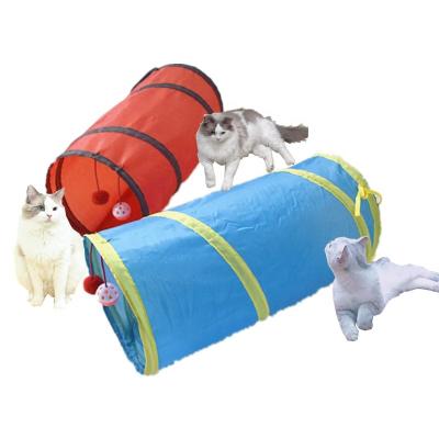 China Blue Funny One Way Red Color Pet Tunnel Viable Color Cat Bed Tent 2 Holes Tunnel for sale