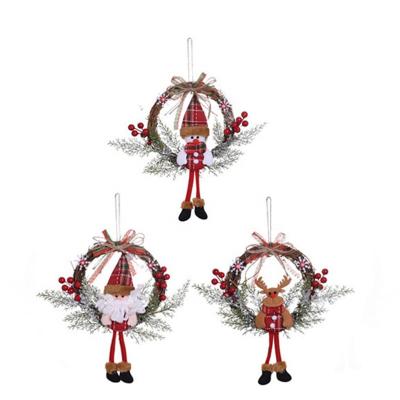 China Textile + Rattan ZIXU Front Door Christmas Holiday Indoor Home Decor Pine Wreaths for sale