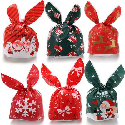 China 50 Pcs Recyclable Christmas Candy Bags Kids Trick or Treat Bags Rabbit Candy Suppliers Christmas Party Gift Favors for sale