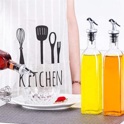 China Stocked Dressing Condiment Serve 500ml Glass Bottles With Dispensers Olive Oil Bottles Coconut Oil Bottle for sale