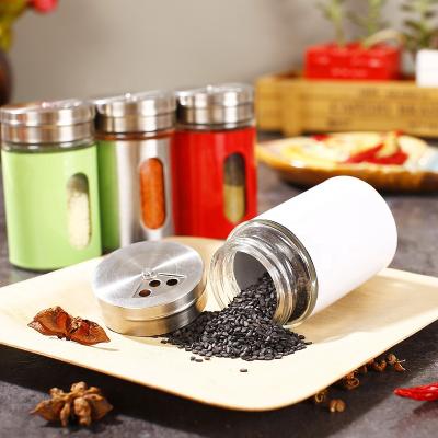 China ZIXU Stainless Steel Viable Glass Salt And Pepper Shaker With 3 Adjustable Pour Holes for sale