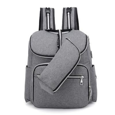 China Multi Charger Comfortable Stylish Baby Backpack USB Function Bag Storage Diaper Backpack Changing Bag For Mothers for sale